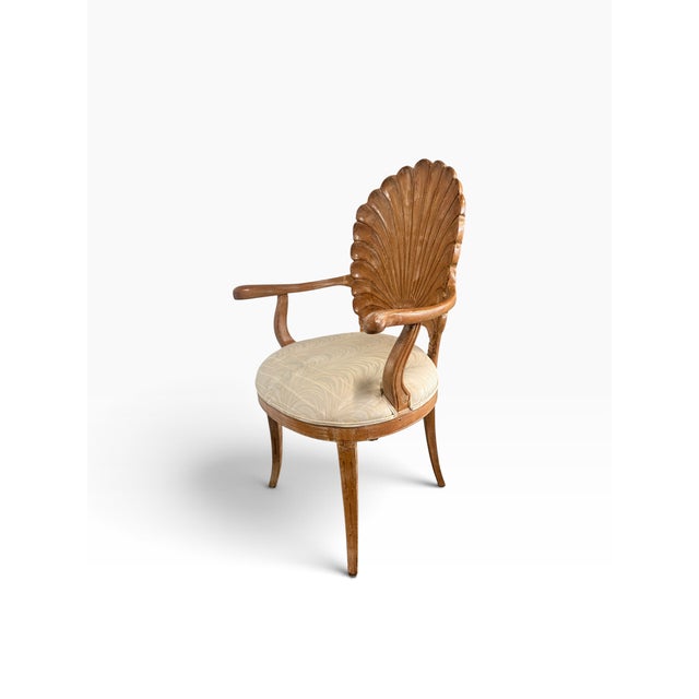 Cream Vintage Italian Hollywood Regency Venetian Grotto Style Shell Back Dining Chairs - Set of 8 For Sale - Image 8 of 16