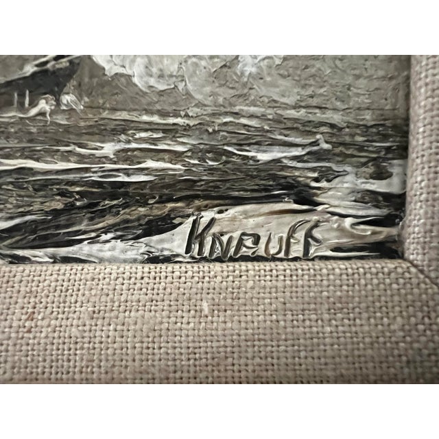 Coastal 1950s Charles F Knaff Golden Gate Bridge Oil Painting Signed For Sale - Image 3 of 3