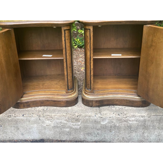 Classic craftsmanship from Drexel Heritage, these vintage side tables feature a warm wood finish, solid construction, and...