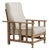 French Oak Reclining Armchair With Bouclé Upholstery For Sale