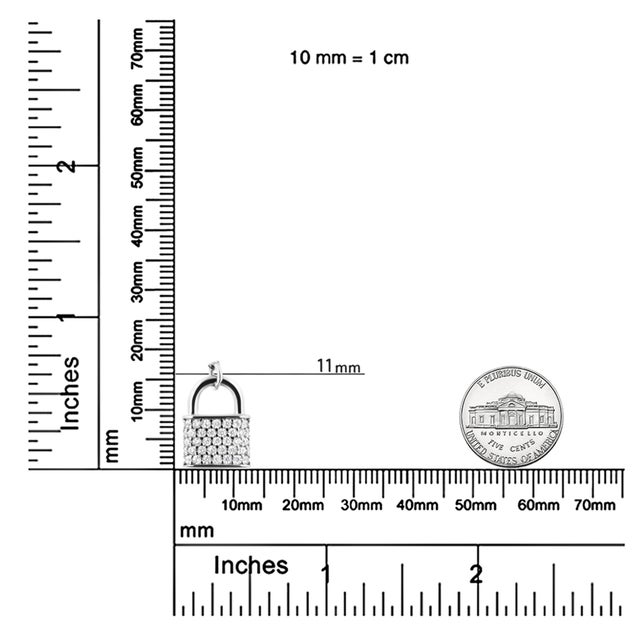 .925 Sterling Silver 1/4 Cttw Diamond Lock 16" Pendant Necklace with Paperclip Chain (H-I Color, SI2 For Sale In New York - Image 6 of 6