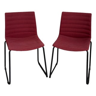 Gaber Kanvas Chairs by Stefano Sandonà in Metal and Red Fabric, 2000s, Set of 2 For Sale