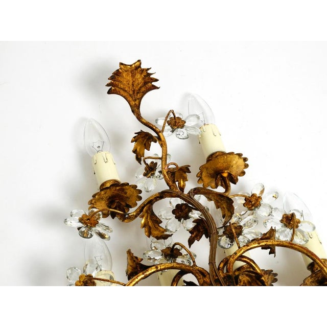 Large Italian Gold Plated Wall Lamp with Six Sockets from Banci Firenze, 1950s For Sale - Image 11 of 18