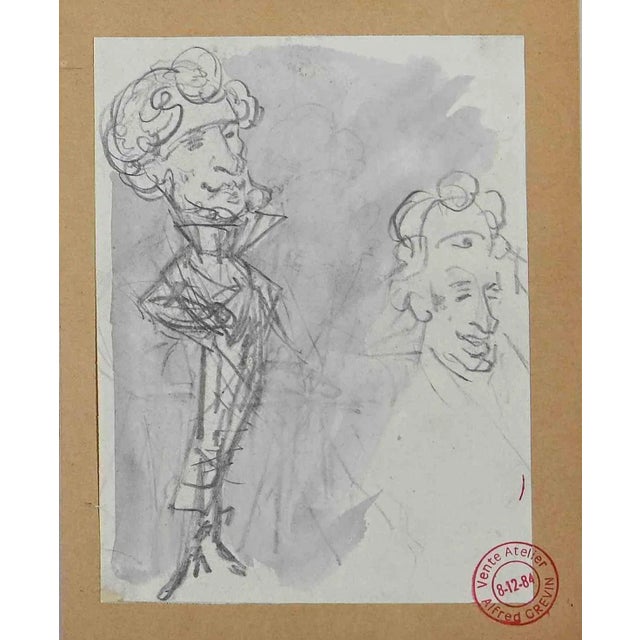 Alfred Grevin, Portraits, Original Drawing, Late 19th-Century For Sale - Image 3 of 3