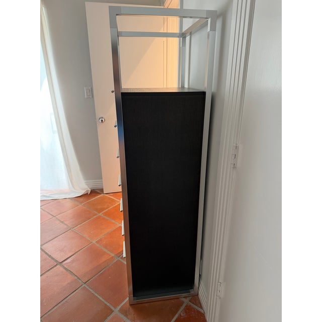 Contemporary Wood and Chrome Chest of Drawers For Sale - Image 3 of 6