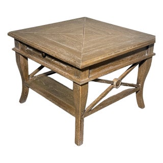 Oak Side Table with Drawer and Lower Shelf from RR Interiors For Sale