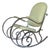 Mid-Century Hollywood Regency Style Polished Nickel Scroll Rocking Chair For Sale