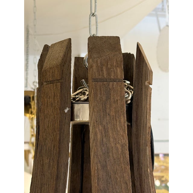 2010s Restoration Hardware Twelve Light Wine Barrel Chandelier For Sale - Image 5 of 15