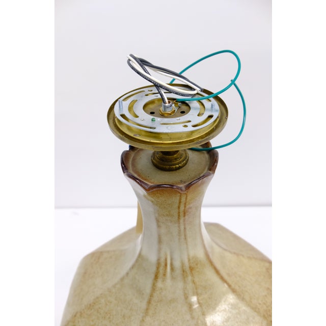 1960s "Fat Lava" Ceramic Drip Glaze Pendant Light For Sale In New York - Image 6 of 9