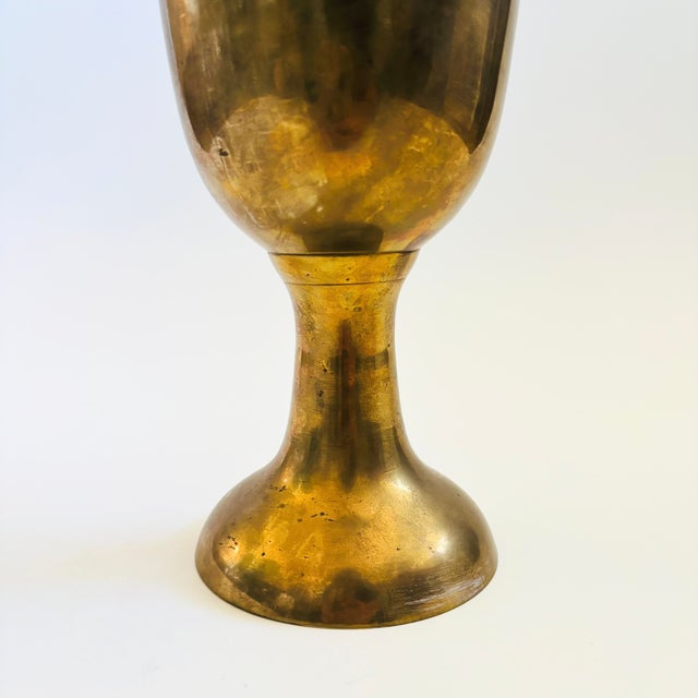 Metal Large 16" Brass Amphora Vase For Sale - Image 7 of 13