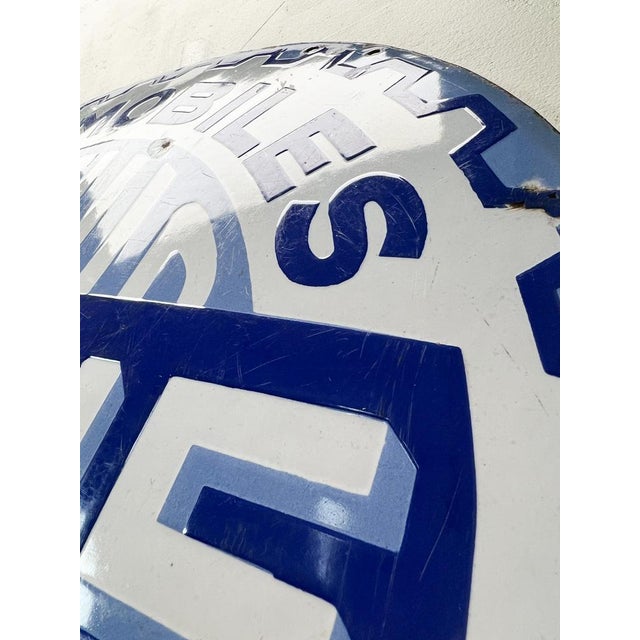 Blue Automobiles Mathis Sign in Enamel, France, 1930s For Sale - Image 8 of 15