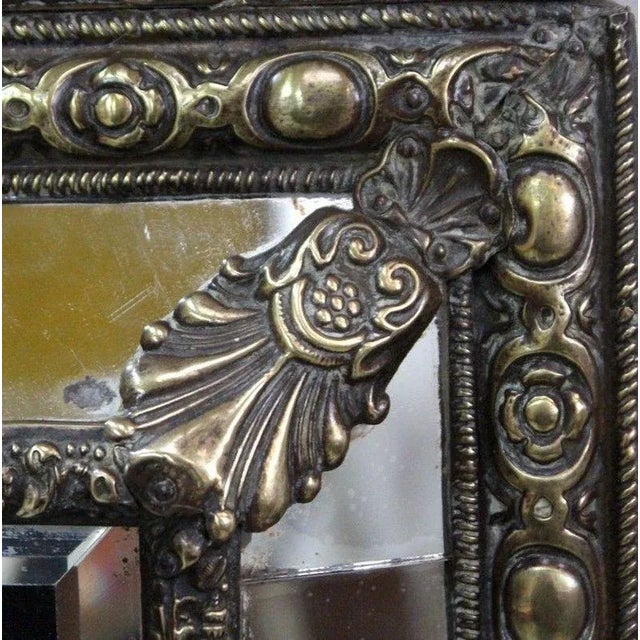 Small Louis XIV Style Brass Mirror, 1800s For Sale - Image 13 of 18