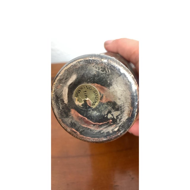 Vintage King Salomon Silver Overlay Art Glass Bud Vase – Made in Israel, 7” For Sale In San Francisco - Image 6 of 6