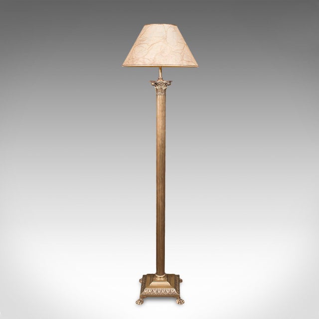 1960s Vintage Standard Lamp, English, Brass, Room Light, Regency Revival, Mid Century For Sale - Image 5 of 12