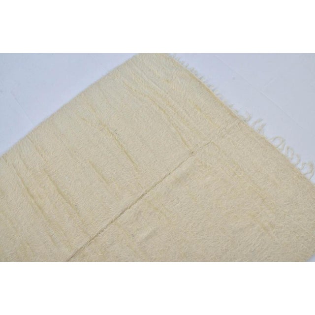 Beige Handmade Angora Wool Kilim Rug, 1960s For Sale - Image 8 of 10