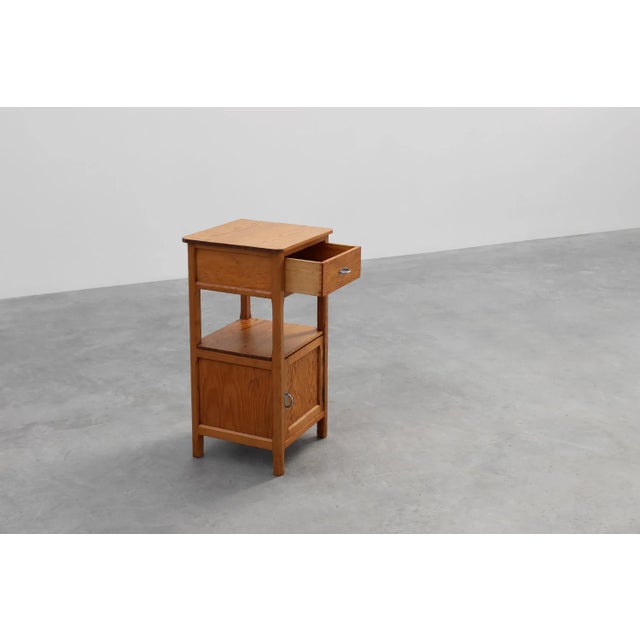 Vintage French Art Deco Nightstand in Pine, 1940s For Sale - Image 6 of 13