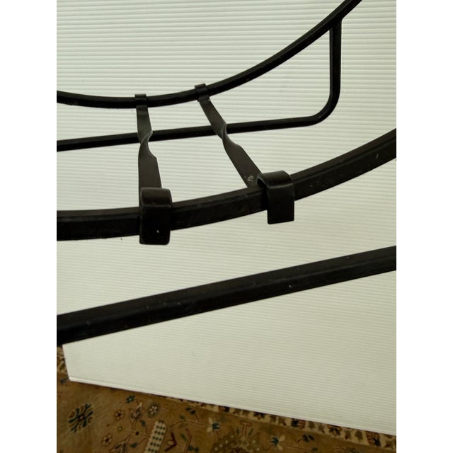 2010s Wrought Iron Hoop Style Fire Log Holder For Sale - Image 5 of 12