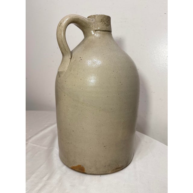 Antique 1800s Antique Ottman Bros. Ny Stoneware Salt Glazed Cobalt Pottery 2 Jug For Sale In New York - Image 6 of 11