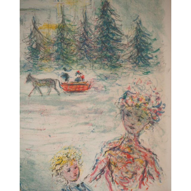 Kostia Terechkovitch, Family, Winter Outing, Original Lithograph For Sale - Image 4 of 5