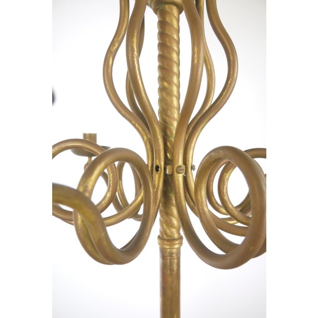 Mid 20th Century Mid 20th Century Victorian Brass 7 Arm Floor Candelabra Lamp For Sale - Image 5 of 13