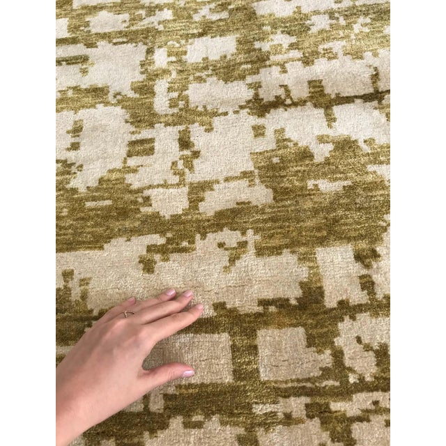 Early 21st Century Abstract Modern Green Silk Rug by Doris Leslie Blau For Sale - Image 5 of 8