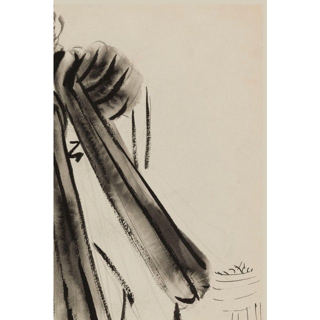 Vintage French Fashion Art Print – Black Banded Coat Illustration, 30" X 40" For Sale In Buffalo - Image 6 of 9