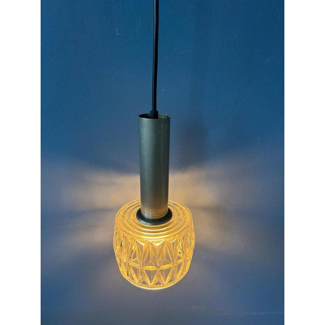 Mid-Century Crystal Glass Pendant Lamp For Sale - Image 5 of 11