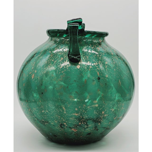 1930s 1930s Green Glass Vase Attributed to Fratelli Toso For Sale - Image 5 of 11