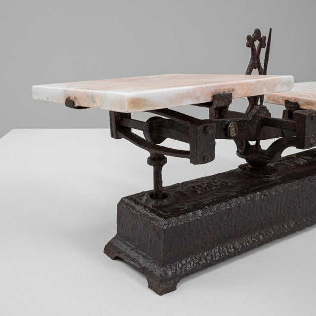 19th Century French Iron & Marble Scale For Sale - Image 13 of 18