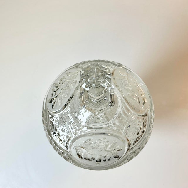 Mid-Century Boho Chic Hollywood Regency Yugoslavia Crystal Urn With Raised Flora Design. For Sale - Image 11 of 13