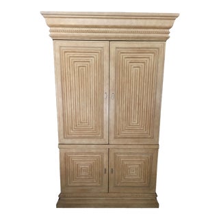 Geometric Design Maple Armoire For Sale