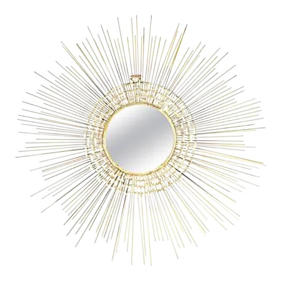 Brutalist Sunburst Mirror Wall Sculpture For Sale