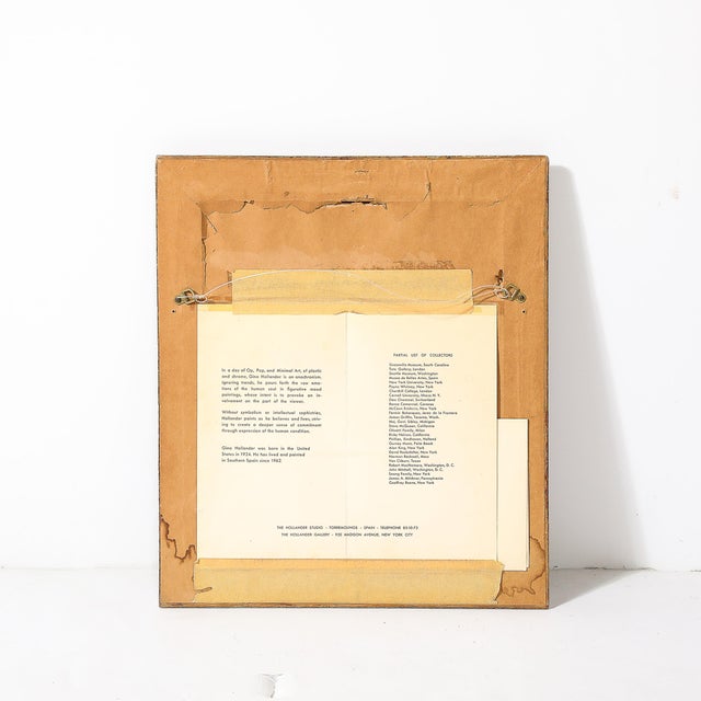 Mid-Century Ink & Acrylic Abstracted Painting of Sailboat by Gino Hollander For Sale - Image 11 of 11