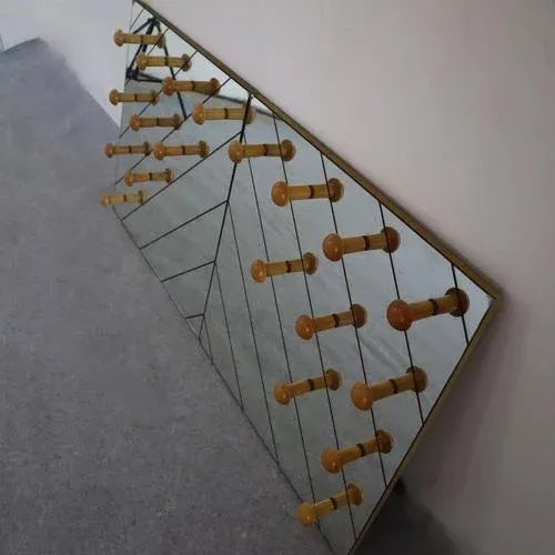 Glass Vintage Coat Hanger Mirrors with Geometric Effect, 1970s For Sale - Image 7 of 9
