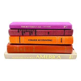 1960s Vintage Colorful Retro Decorative Books - Set of 5 For Sale