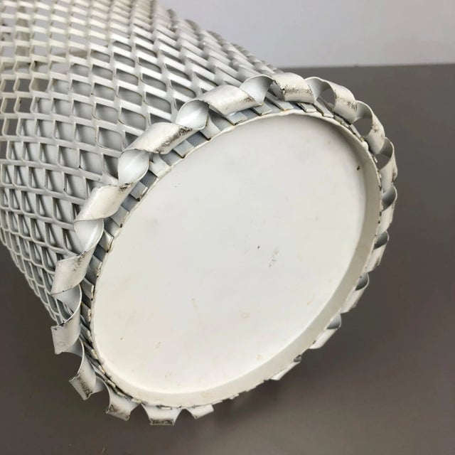 Mid-Century Modern French Metal Umbrella Stand in the style of Mathieu Matégot, 1960s For Sale - Image 16 of 18