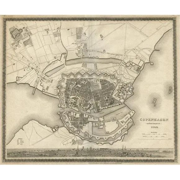 Copenhagen Map, 1844 For Sale - Image 11 of 11
