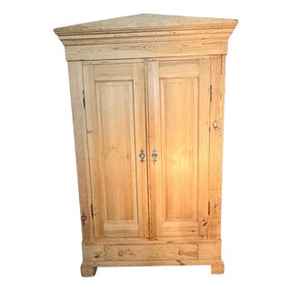 Farmhouse Cupboard in Softwood Pine Natural Wood, 1890s For Sale