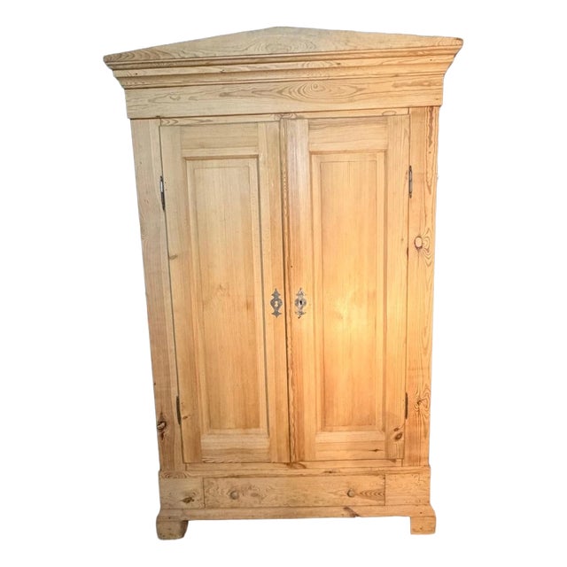Farmhouse Cupboard in Softwood Pine Natural Wood, 1890s For Sale