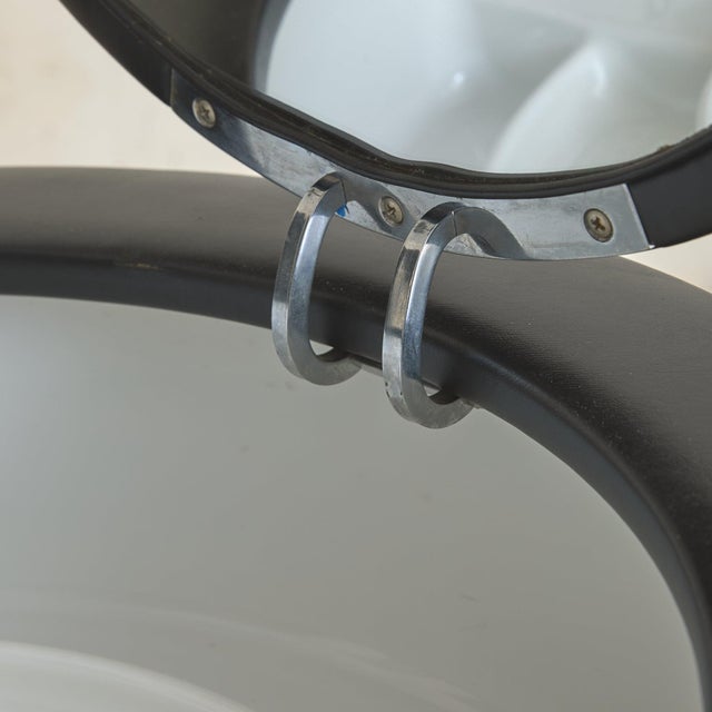 Black Dilly Dally Vanity Table + Stool Attributed to Luigi Massoni for Poltrona Frau, 1968 For Sale - Image 10 of 11