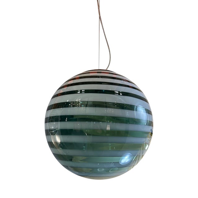 Italian Swirling Multicolors Pendant Sphere by Simoeng For Sale