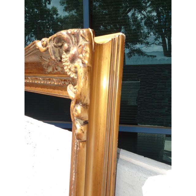 Gold Large 58"Tallx45 Vintage French Country Gold Ornate Picture Frame For Sale - Image 8 of 11