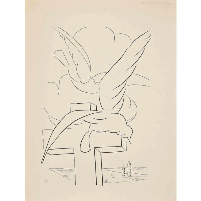 Landscape is a vintage Photolithograph, realized by an unknown artist in the mid-20th Century. The status of preservation...