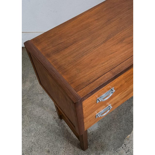 1960s Mid Century Modern Cabinet Dresser 2 Drawer Walnut Chest Danish Tung Si Vintage For Sale - Image 12 of 12