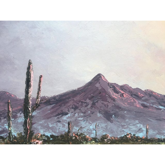 Vintage Mid Century "Desert Landscape" Ruth Noland Framed Original Oil Painting For Sale In Kansas City - Image 6 of 13