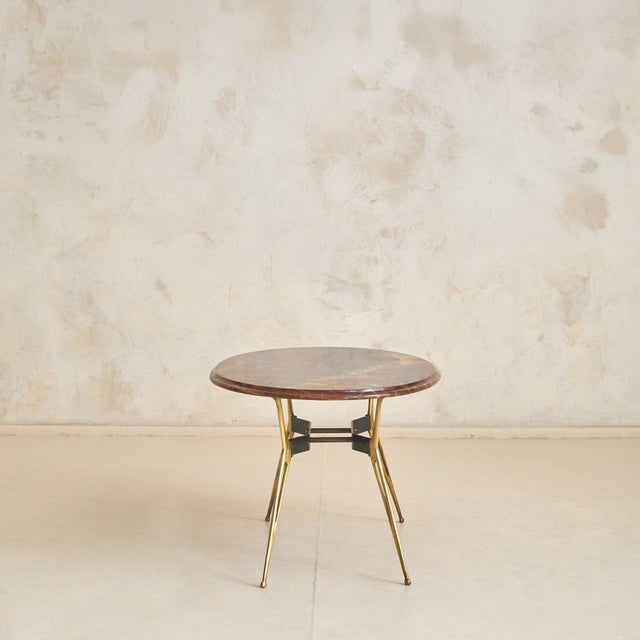 Mid-Century Modern Italian Oval Onyx Coffee Table with Brass Base, 1950s For Sale - Image 3 of 10