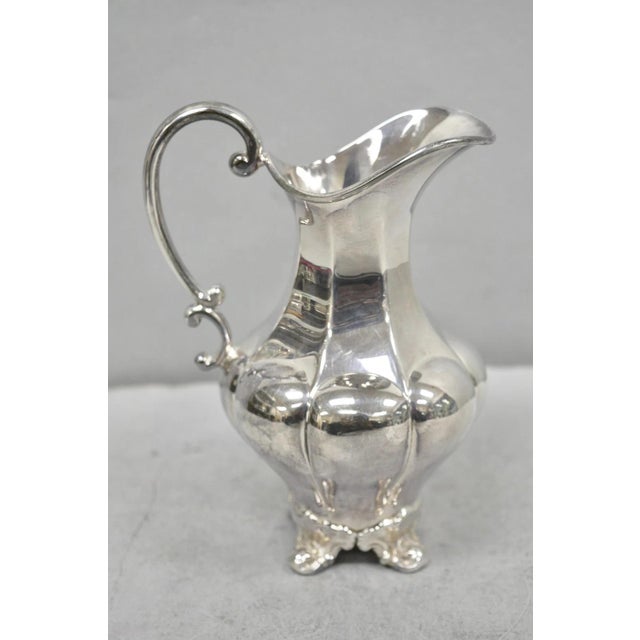 Vintage Victorian Silver Plated Bulbous Footed Tea Coffee Creamer Pot For Sale - Image 9 of 10