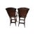 Late 20th Century Bamboo Arm Barstool Not Swivel Upholstered Seat Dark Tone Set of 2 For Sale - Image 4 of 7