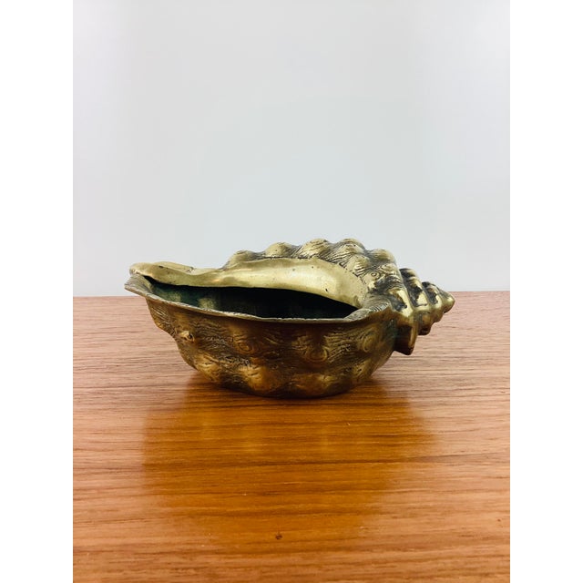 Hollywood Regency Vintage 1970s Brass Sea Shell Planter / Vessel For Sale - Image 3 of 6