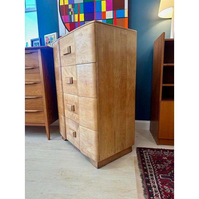 Highboy 4 drawer dresser by Heywood Wakefield Co from their ‘Riviera’ Collection. The exterior has been restored in a...